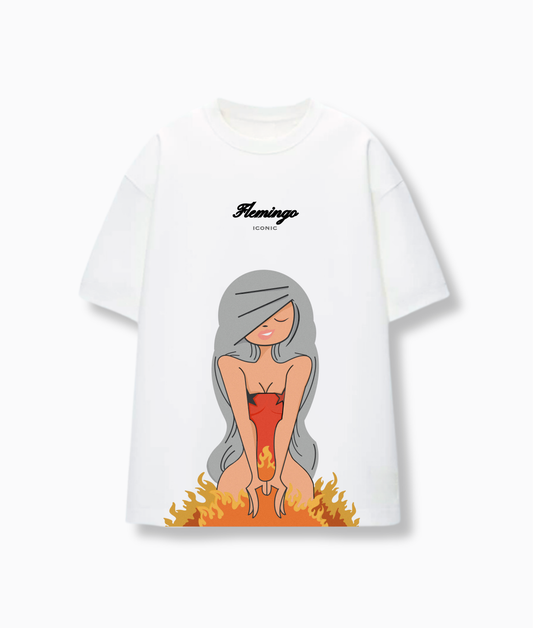 GIRL ON FLAMES TEE