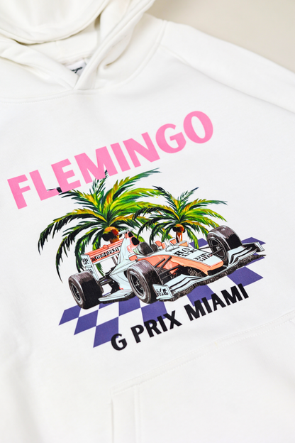 G PRIX WHITE HOODIE